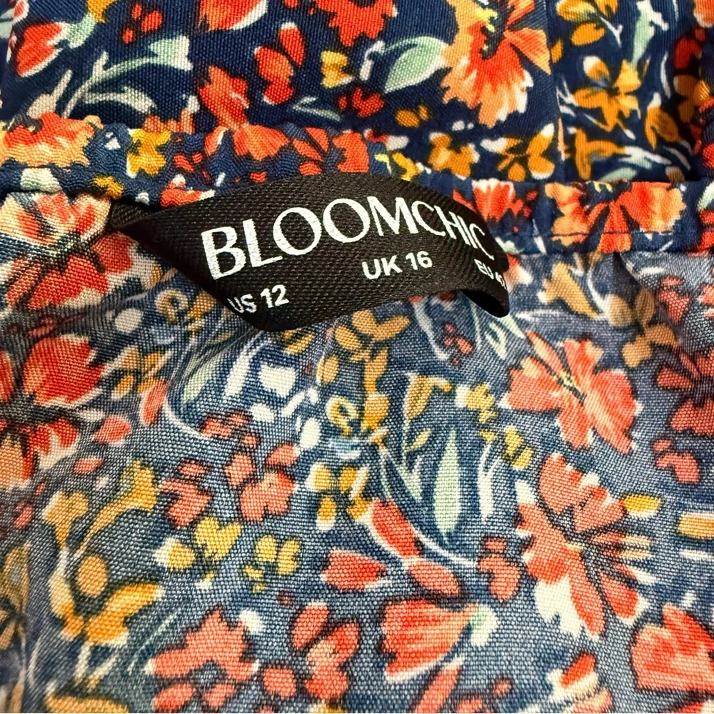 BloomChic Ditsy Floral Woven Ribbon Maxi Dress Size 12 Boho Multicolor - Picture 8 of 11